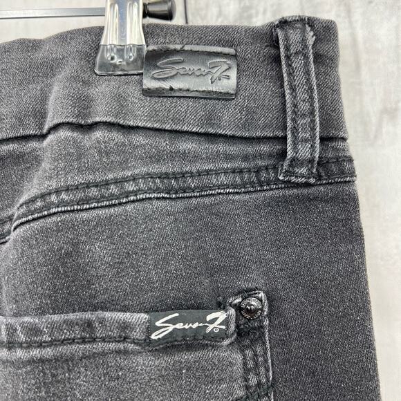 Seven7 Size 16 (36x29) Short Tummyless High Rise Skinny Jeans Black Stone Wash - Picture 9 of 13